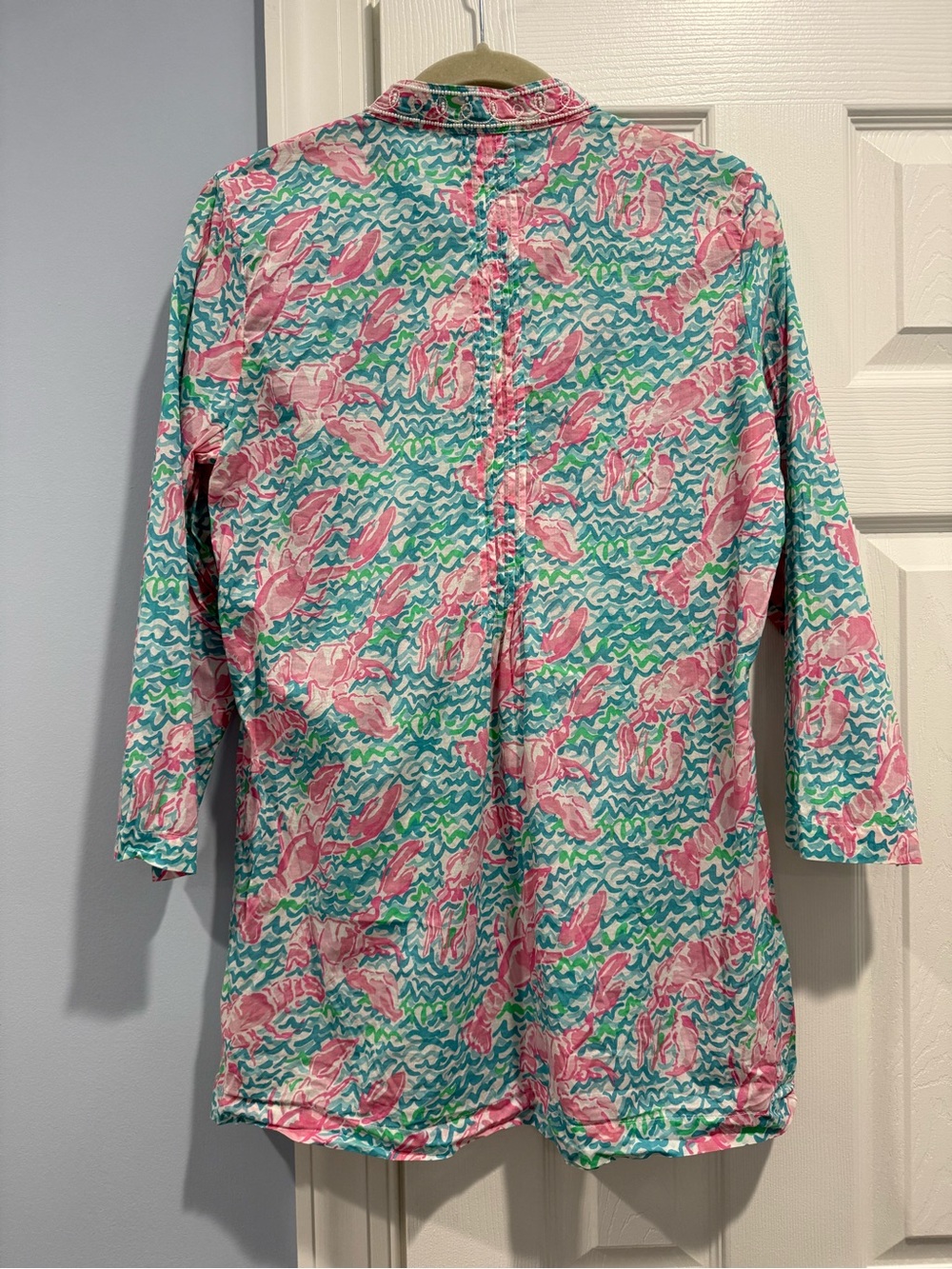 Lilly Pulitzer Pink & Teal Printed Swim Coverup Tunic - Picture 3 of 3